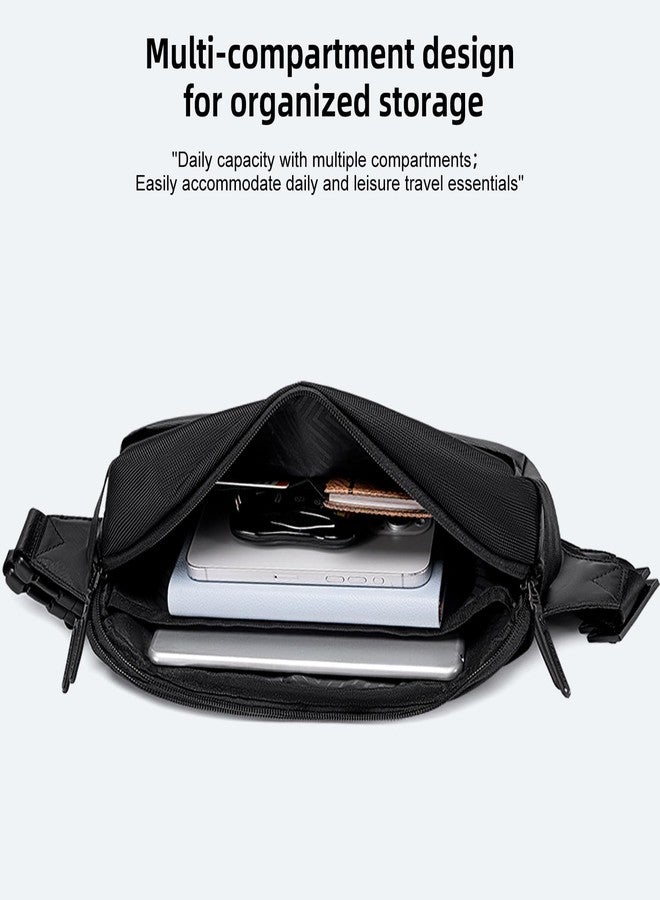 جولدن وولف حقيبة صدر جولدن وولف للرجال، سعة 2 لتر، حقيبة كتف للهاتف، حقيبة كروسبودي أنيقة، حقيبة جانبية مقاومة للماء، حقيبة خصر مناسبة للعمل والاستخدام اليومي - Image 2